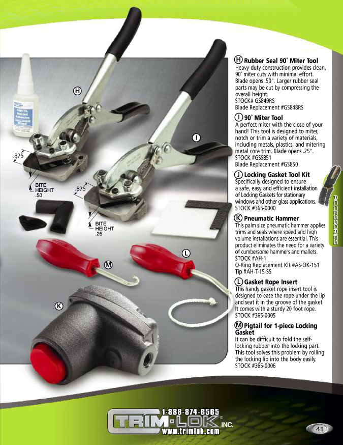 Lock Strip Insertion Tool Locking Gasket Accessories TrimLok